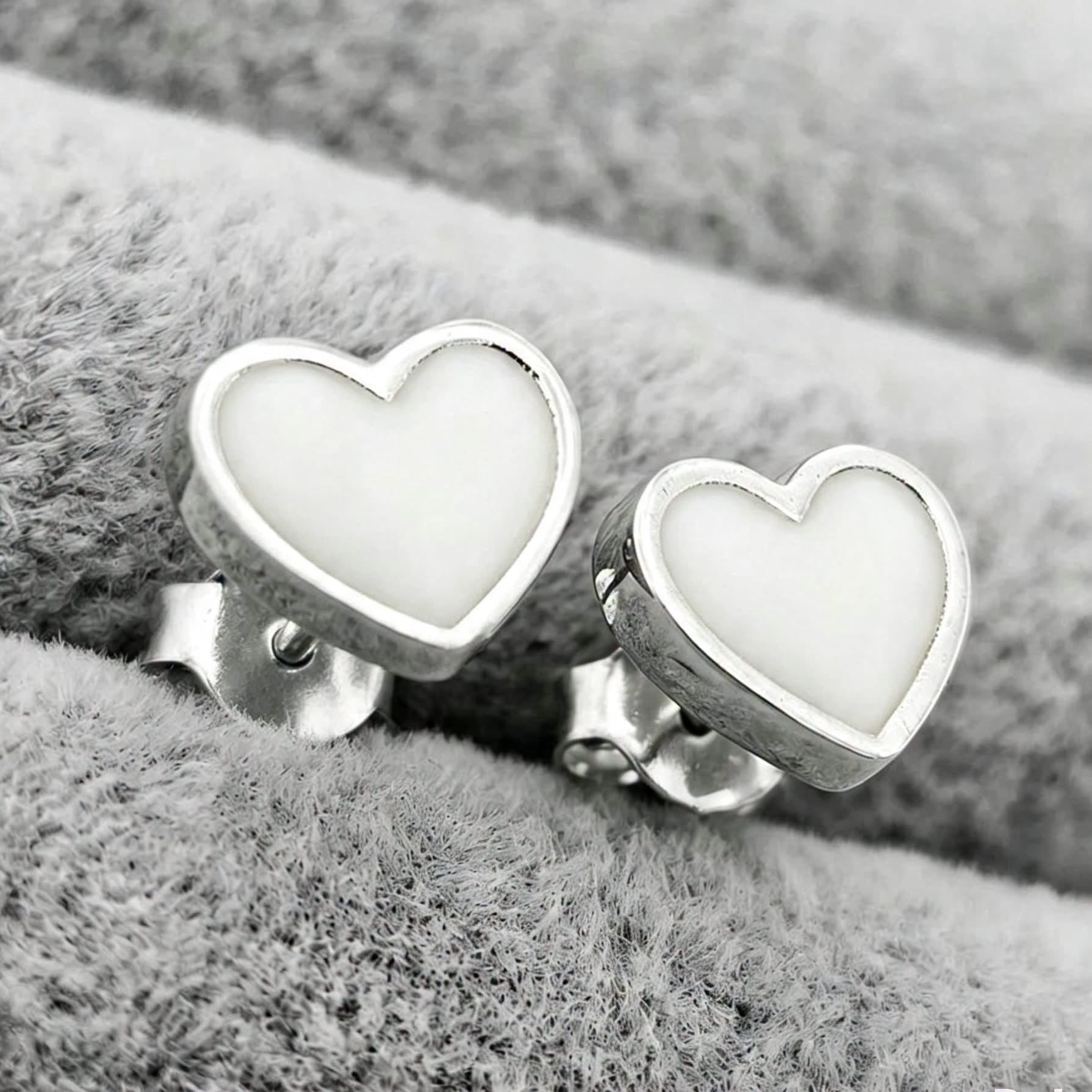 Heart Stud Earrings Stainless Steel