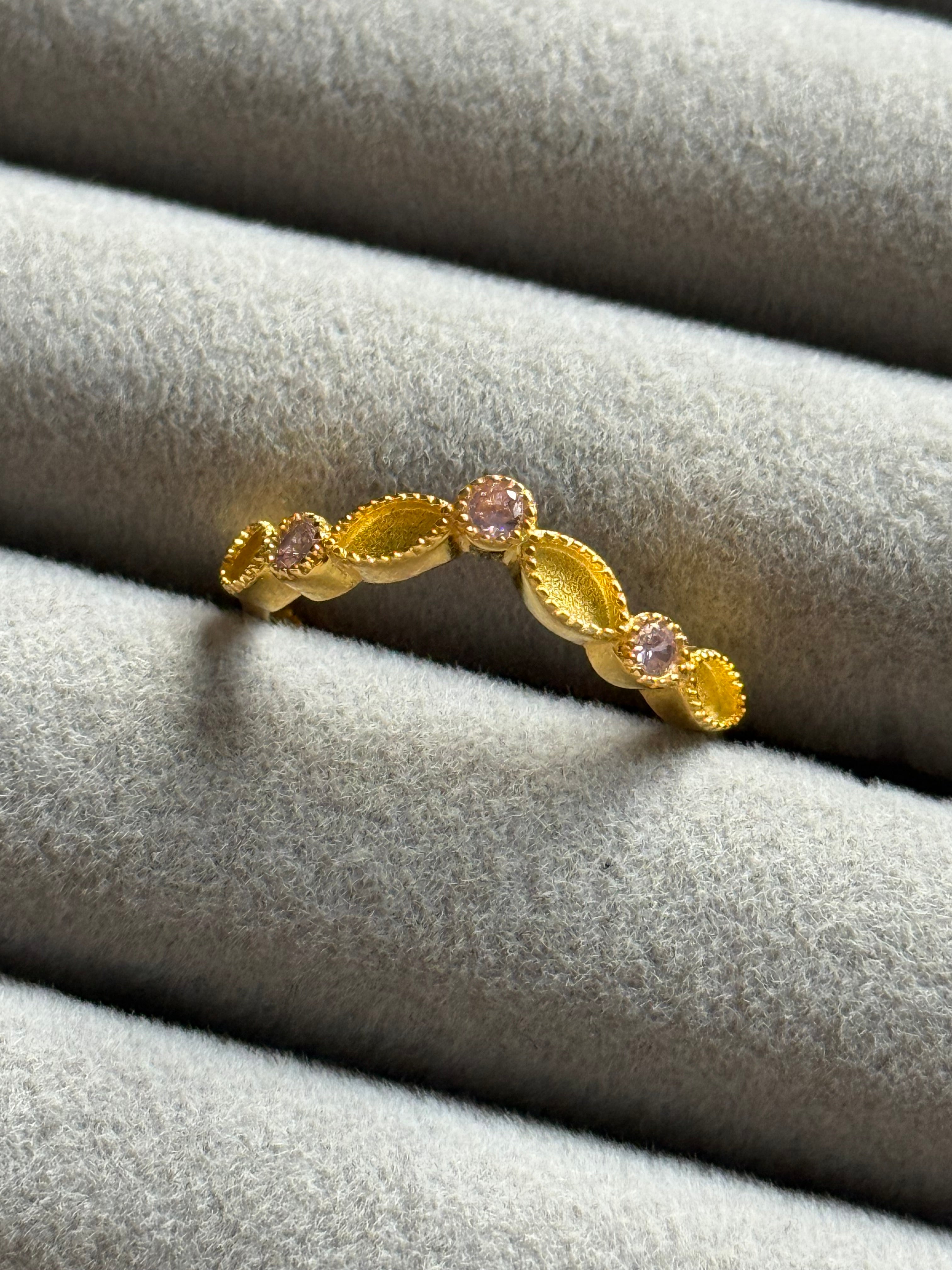 CLEARANCE | Gold Tiara Shaped Rose Quartz Stones