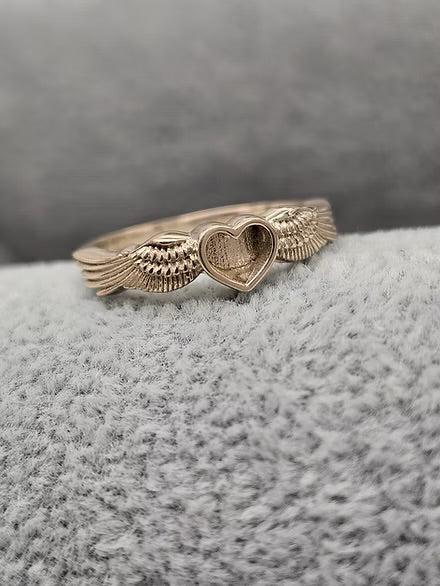 Solid Gold Angel Wing Ring