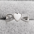 Twisted Heart Ring 925 Silver