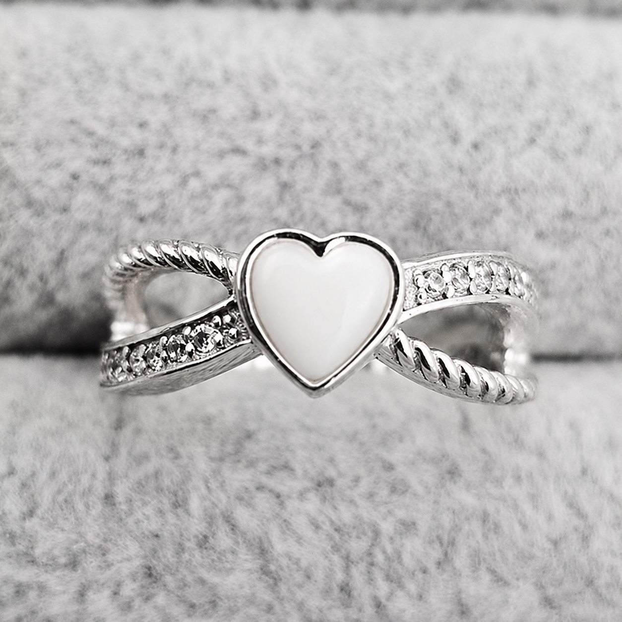 Twisted Heart Ring 925 Silver
