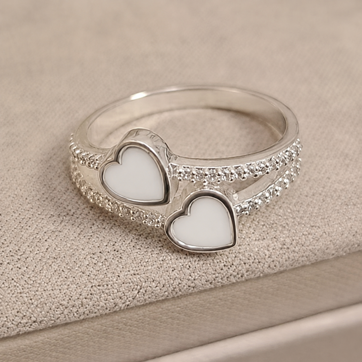 Double Love Ring 925 Silver