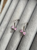 Forever Yours Pink Bow Huggies | 925 Silver