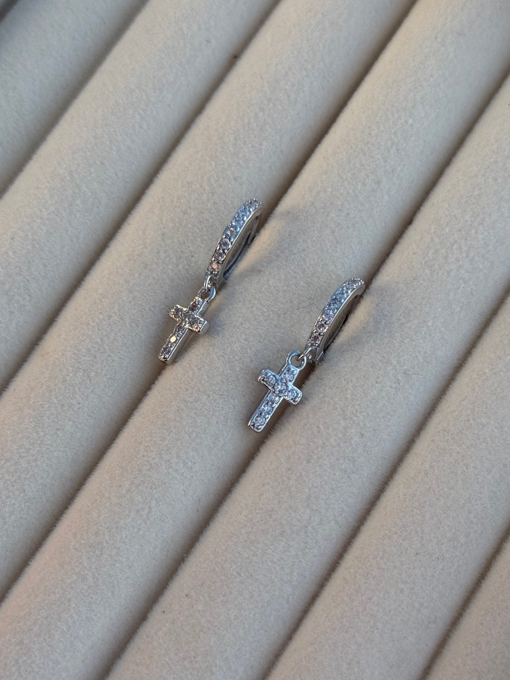 Cross Huggies | 925 Sterling Silver Earrings