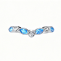 Birthstone Wishbone Ring 925 Sterling Silver