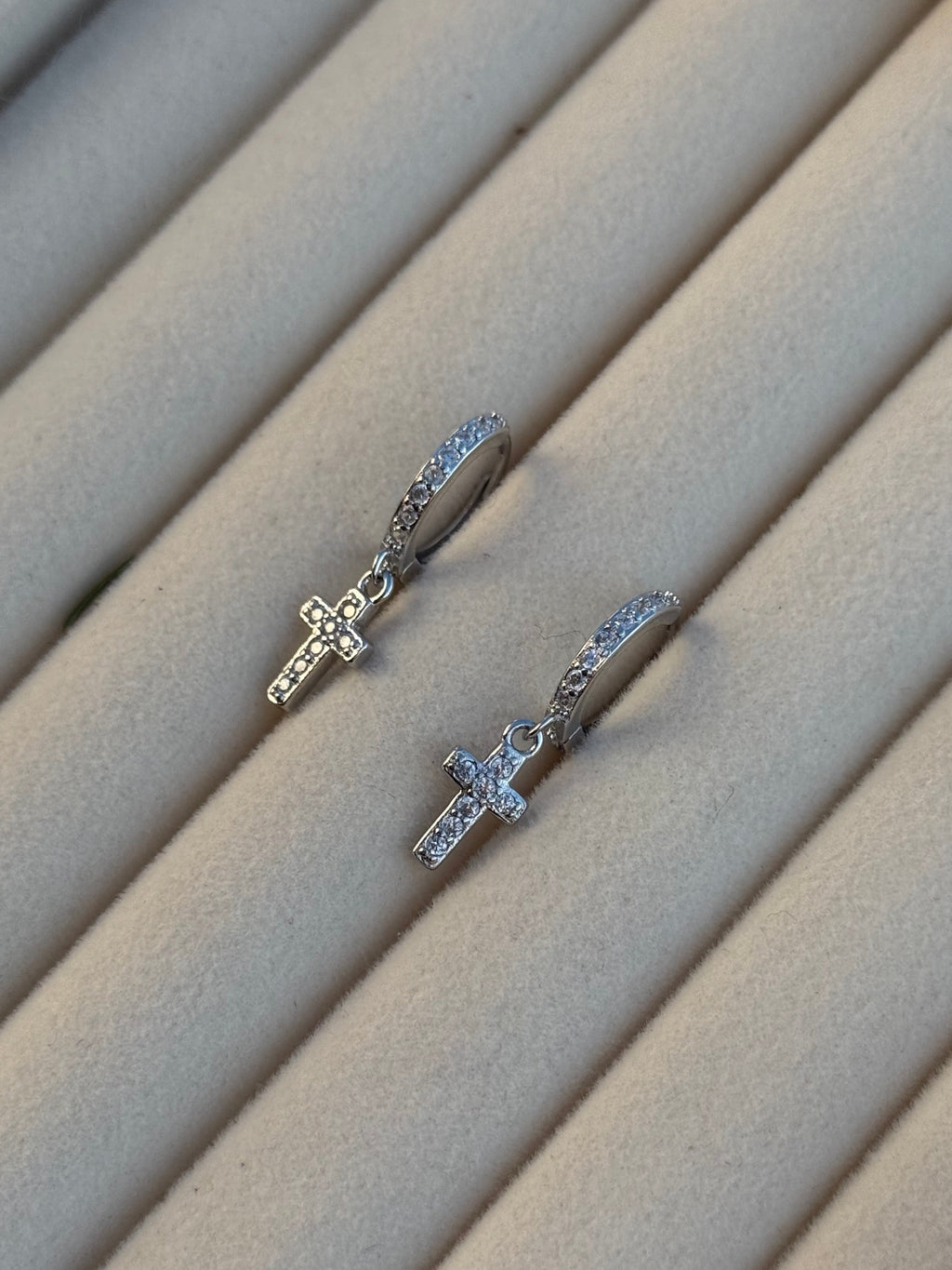 Cross Huggies | 925 Sterling Silver Earrings