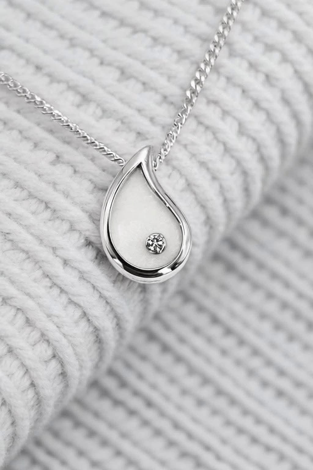 Milk Drop Necklace 925 Sterling Silver