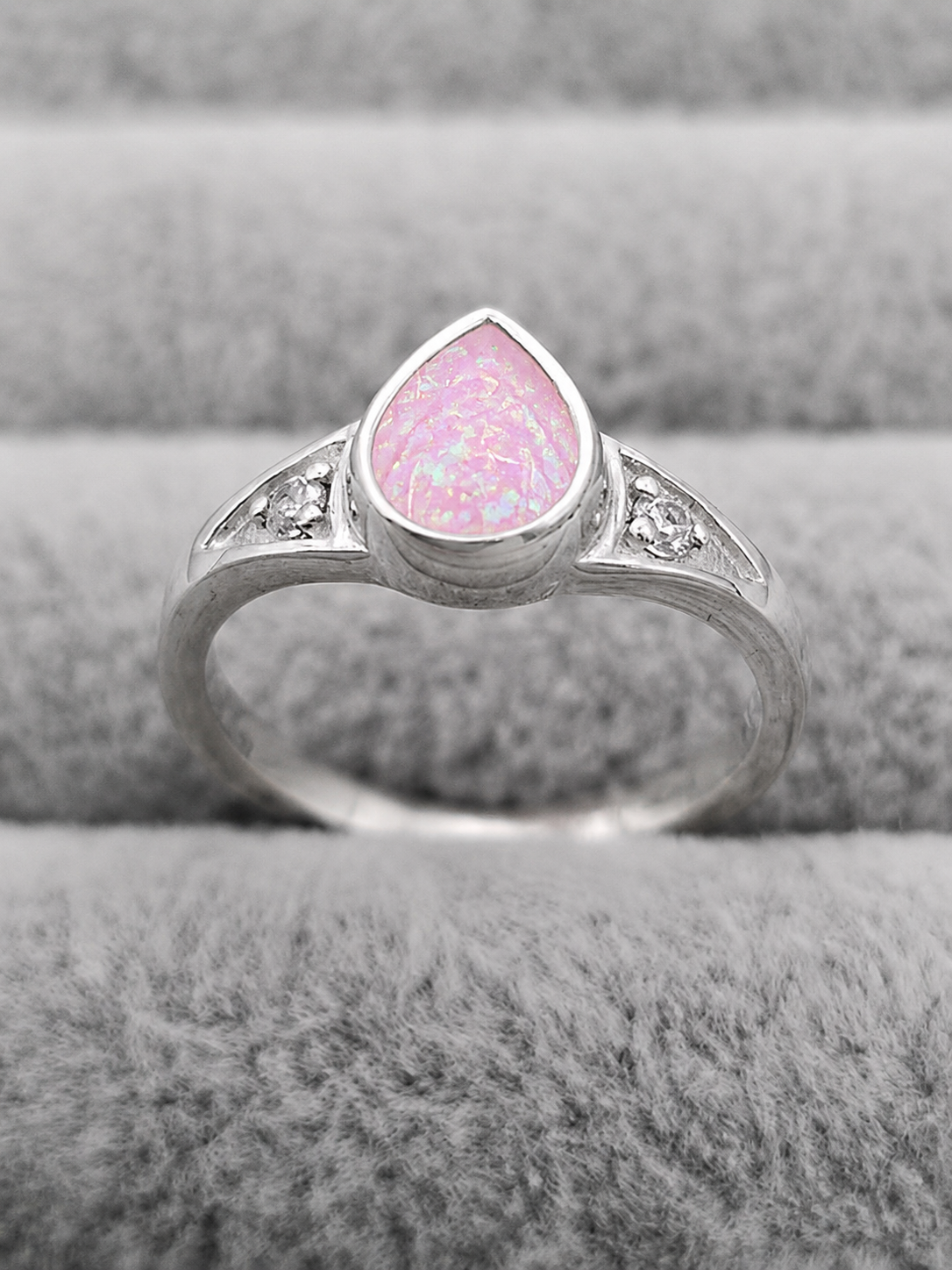 CZ Tear Drop Ring 925 Silver
