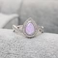 Cross Over CZ Tear Drop Ring 925 Silver