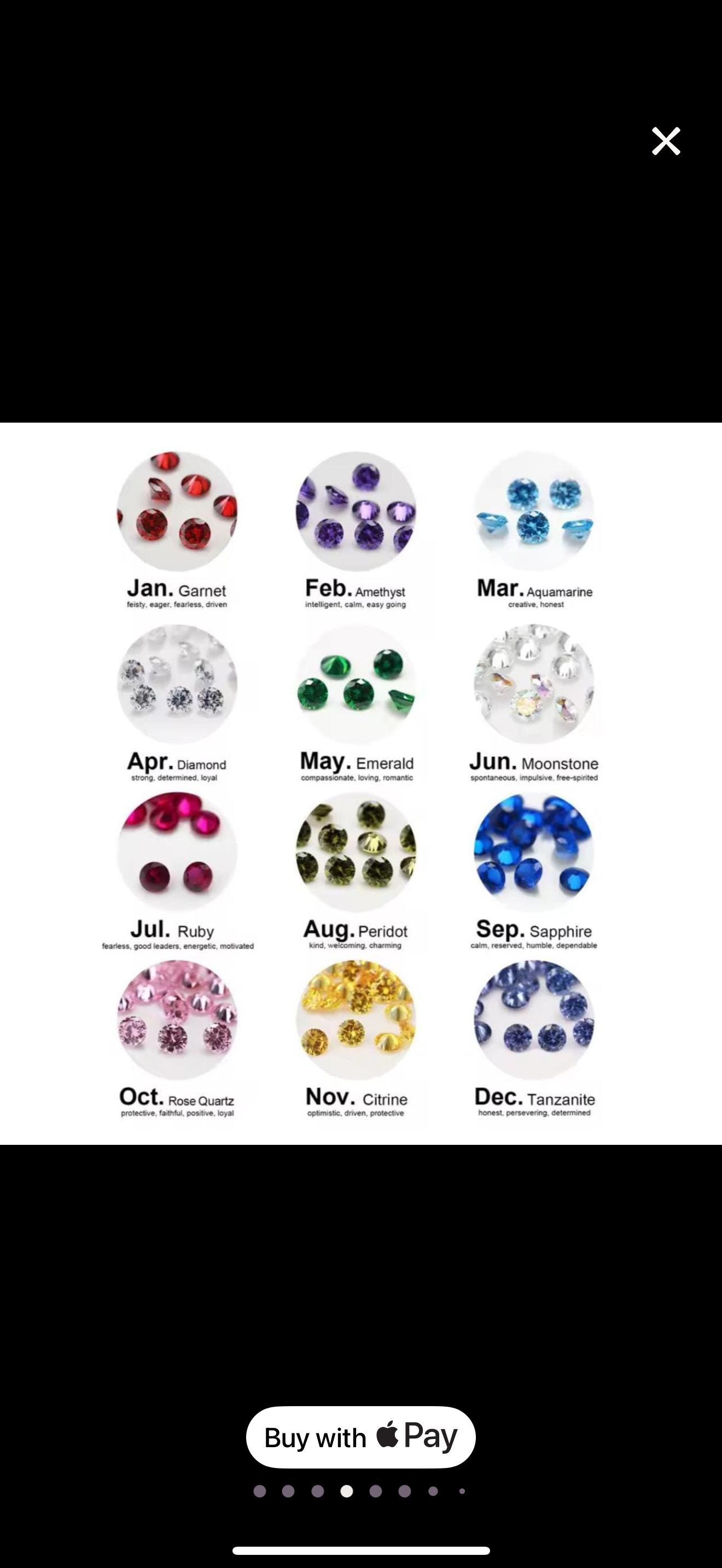 Birthstone Keepsake Ring Adjustable
