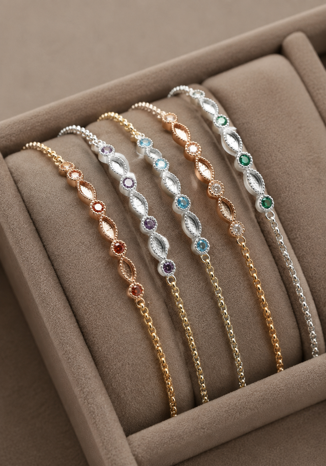 Birthstone Keepsake Bracelet Silver