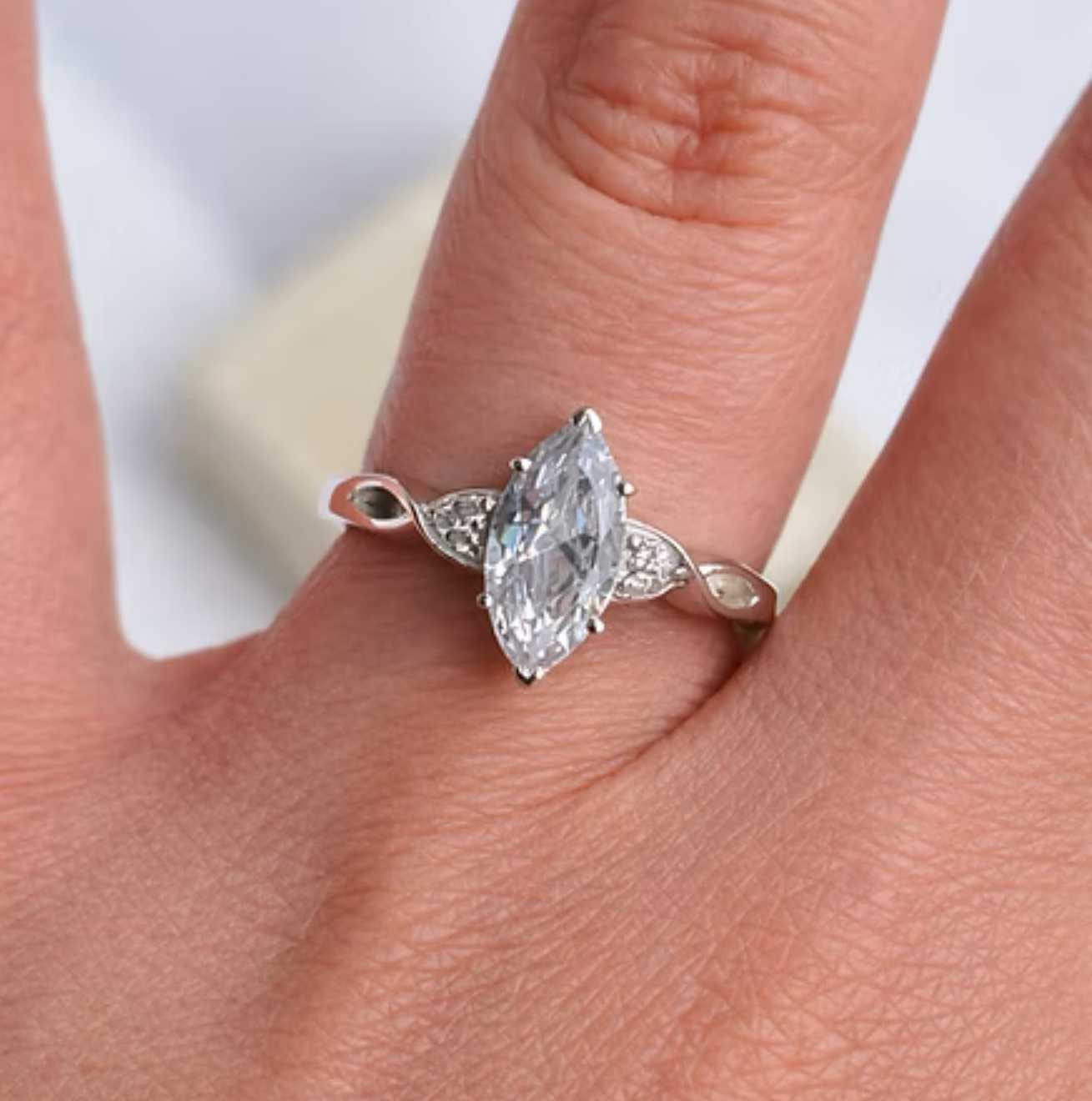 Marquise CZ Keepsake Ring