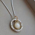 Hammered & Hollow 9ct Gold & 925 Silver Necklace